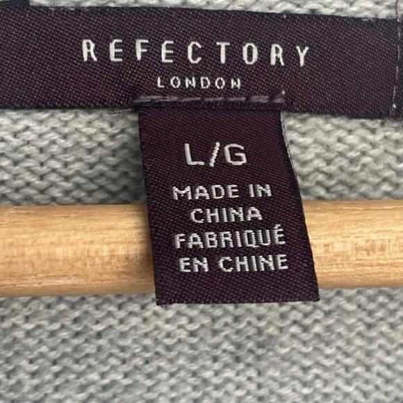 Refectory Sweater Men’s Large Gray Cotton Shawl Collar Heritage Academia Classic - Picture 5 of 8